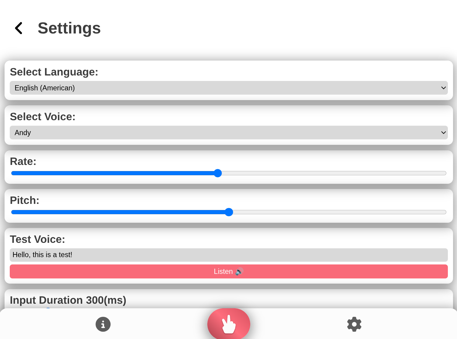 Settings Screen